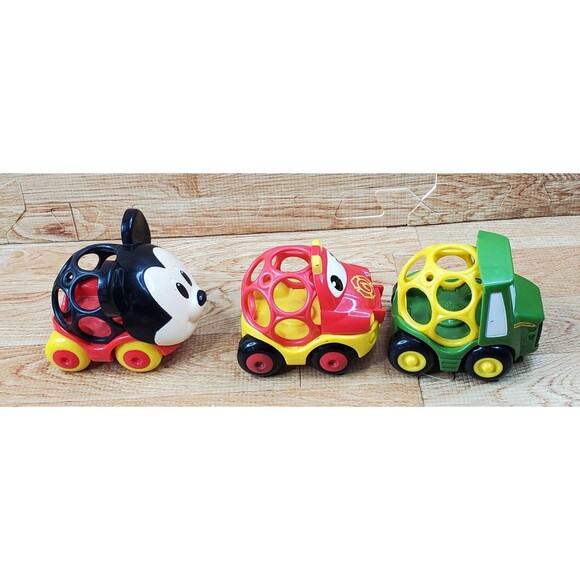 Oball Go Grippers Car Vehicles Lot of 3 John Deere Mickey Mouse - Picture 5 of 7